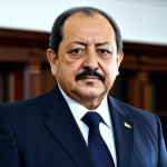 A professional portrait of former Paraguayan President Mario Abdo Benítez, standing confidently in a modern, elegant government office. He looks directly at the viewer with a thoughtful and determined expression, embodying strong leadership. He is dressed in a modest, dark business suit with a crisp tie. The background features blurred architectural details of a dignified office space, suggesting authority and stability. The lighting is soft and professional, highlighting his features. fully clothed, appropriate attire, safe for work, perfect anatomy, natural proportions, well-formed hands, proper finger count, natural body proportions, professional photography, high quality, professional dress.