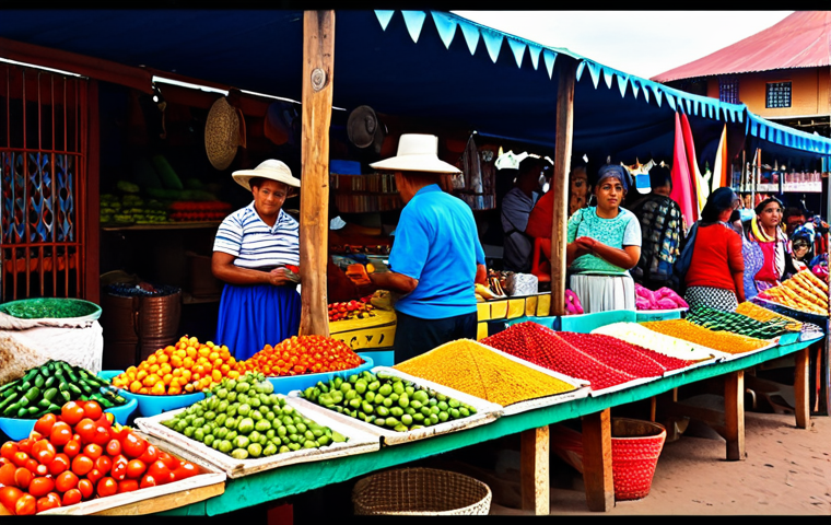 **
"A bustling Paraguayan marketplace, vendors selling crafts and produce, shoppers interacting in both Spanish and Guaraní, vibrant colors, traditional clothing, fully clothed, appropriate content, safe for work, perfect anatomy, natural proportions, family-friendly atmosphere, professional photography, high quality."
**